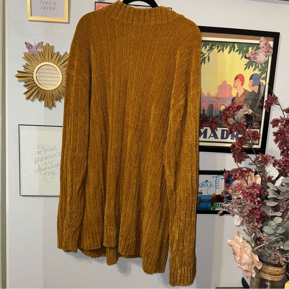 Velvet-like Long Sleeve Sweater Dress